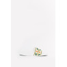 CASABLANCA WHITE EMBROIDERED TERRY SLIDES